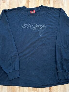 Vintage 2007 Indy 500 Indianapolis Racing Long Sleeve Men's Black Shirt 2XL Worn
